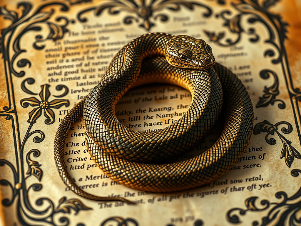 Serpiente, representación bestiario medieval. 