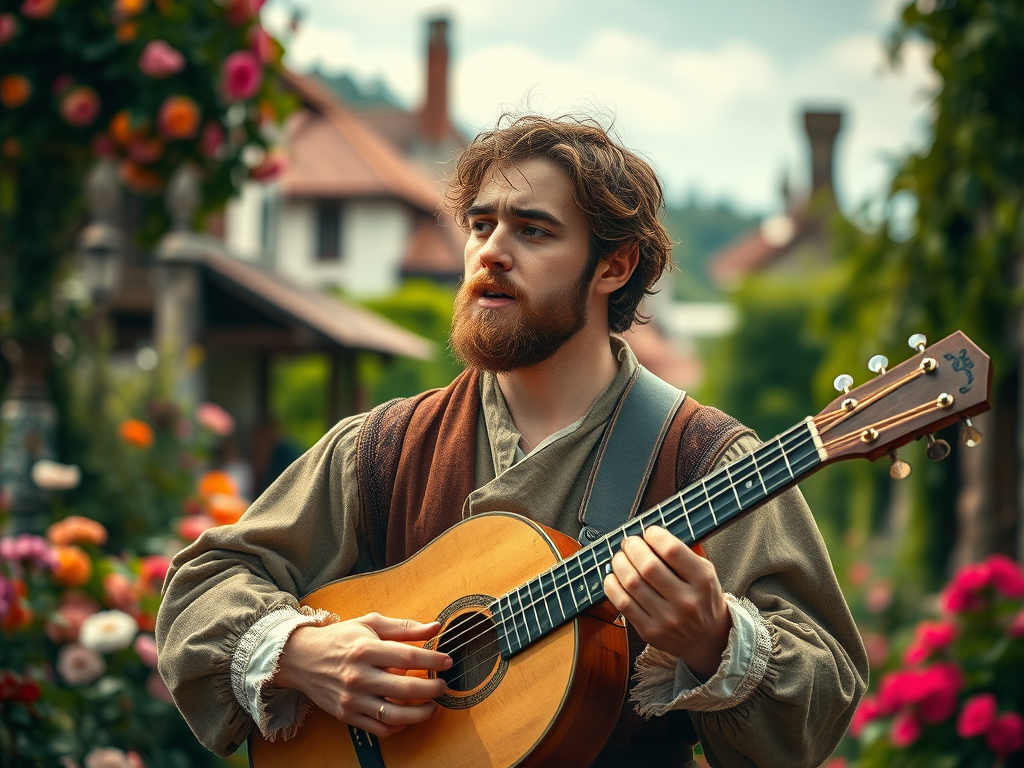 Representación de un poeta trovador.