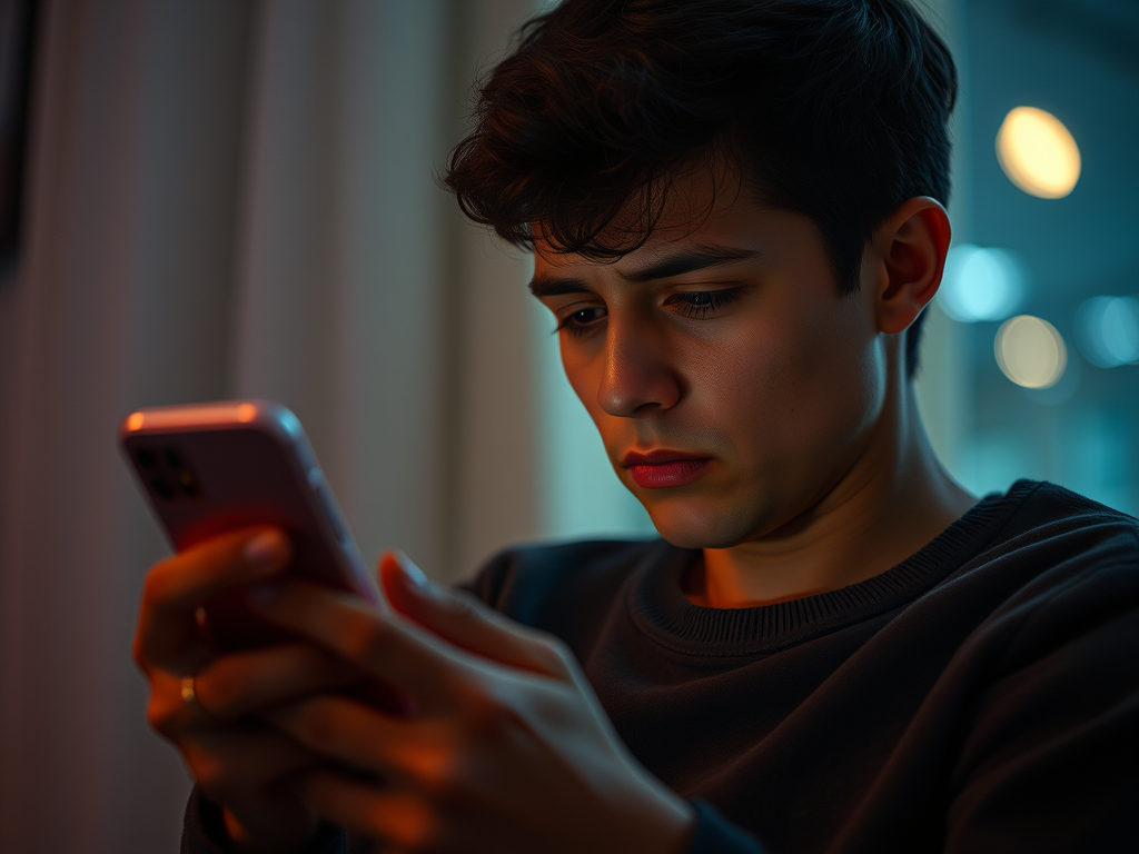 Un chico sufriendo mal de amores en tinder