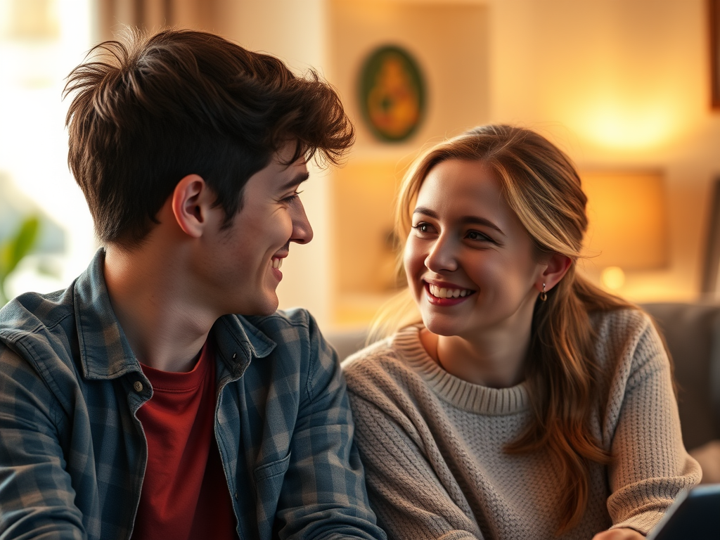 Hombre y mujer dialogando desde el respeto y la comprensión 